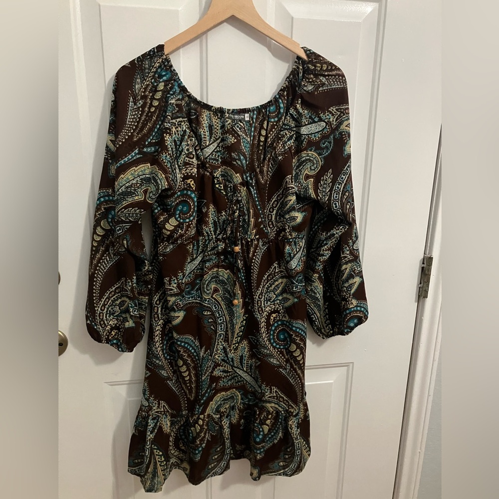 Earthbound trading co. Dress, brown/blue